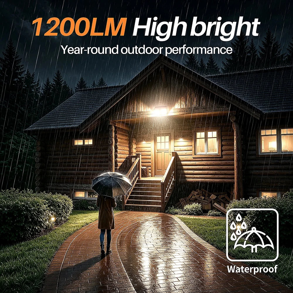intelamp Long Battery Life 4000mAh Outdoor Solar Floodlight 3 Color Modes With Radar Detection For Garden Terrace Courtyard