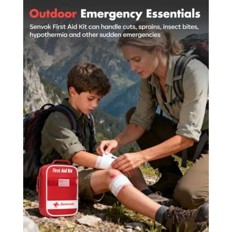 121 Pcs First Aid Kit for Car Home and Travel - Emergency Survival Kit with Zip Stitch Wound Closure and Molle Pack Pock