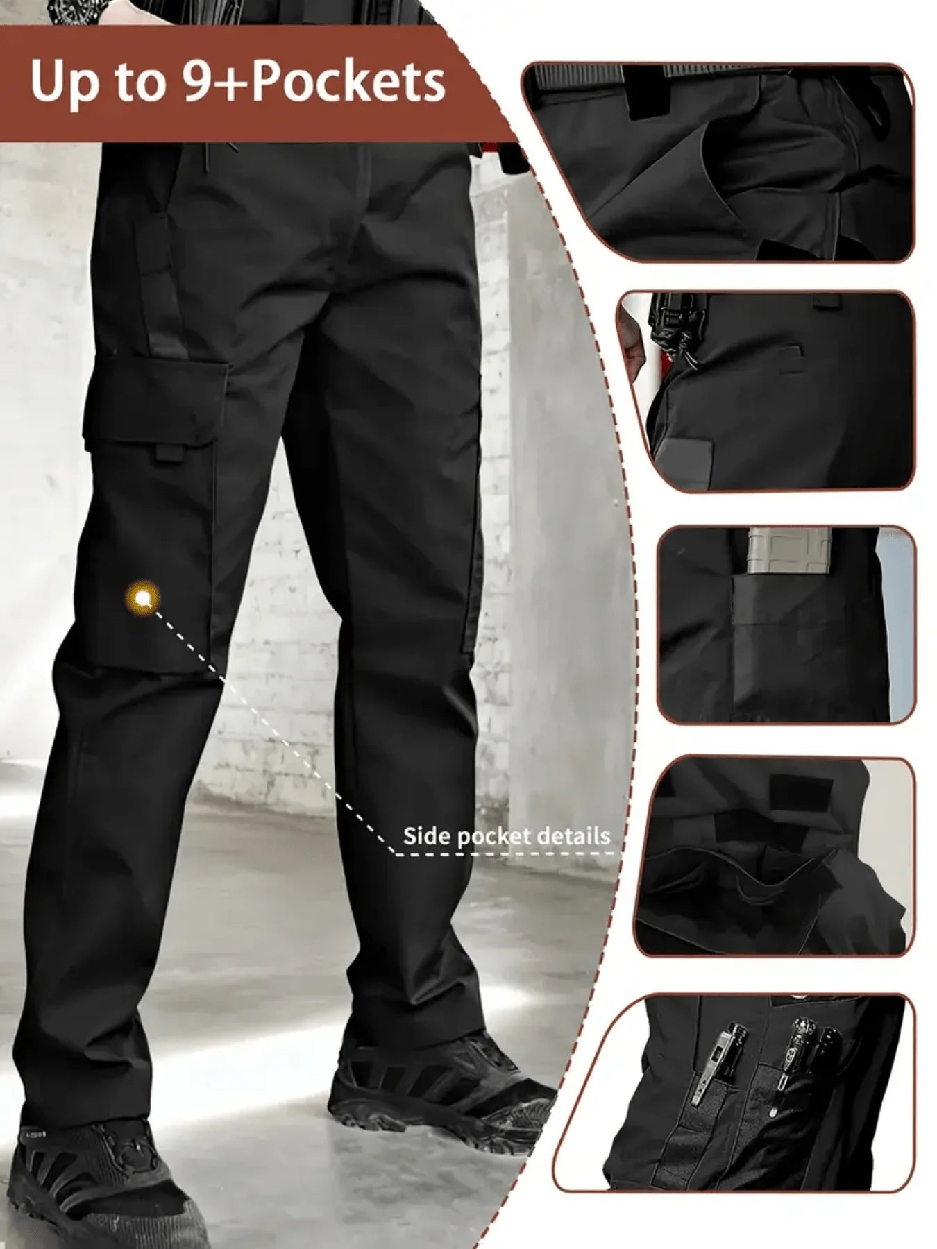 Men's Heavy Duty Tactical Cargo Pants - Multi-Pocket Workwear - Non-Stretch Fabric, Suitable For Outdoor Activities And Hiking