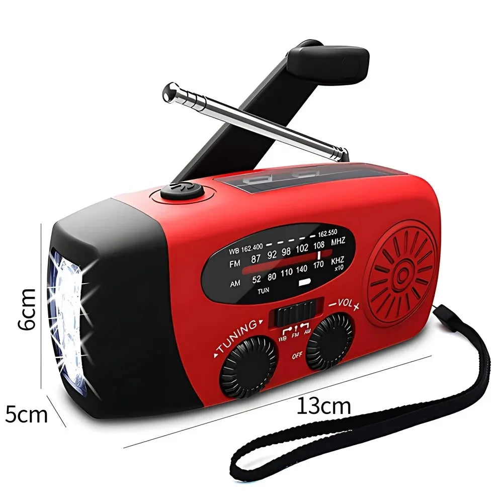 Portable Solar Hand Crank Emergency Radio 2000mAh Power Bank FM AM NOAA Weather Alert LED Flashlight Survival Kit Hurricane Supplies Emergency Preparedness for Home Blackout Severe Weather Camping Outdoor