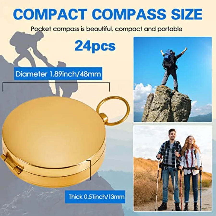 Glow in The Dark Metal Pocket Compass for Hiking Hunting Climbing Camping Survival Navigation Tool Outdoor Black Red Color Comp