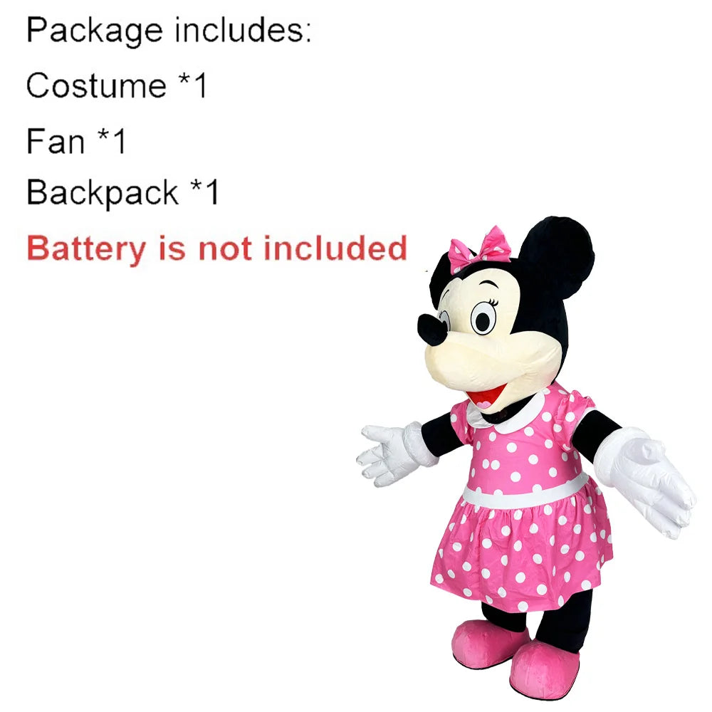 2M Cartoon Mouse Inflatable Costume Mascot Parade Adult Character Cosplay Animal Birthday Halloween Party Event Plush Set