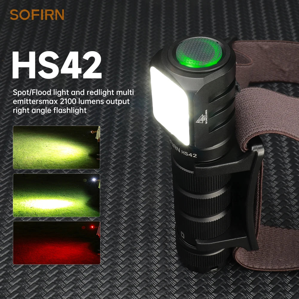 Headlamp 2100lm 18650 EDC USB C Rechargeable Flashlight SST40 LED Torch with Magnetic for Camping