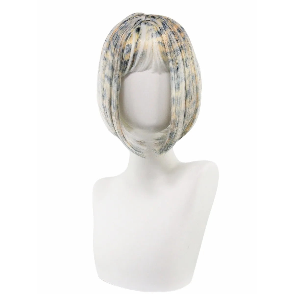 Leopard Print Bob Wig Synthetic Short Straight Bangs Animal Cheetah Pattern Costume Wig Halloween Cosplay Party Carnival Wild
