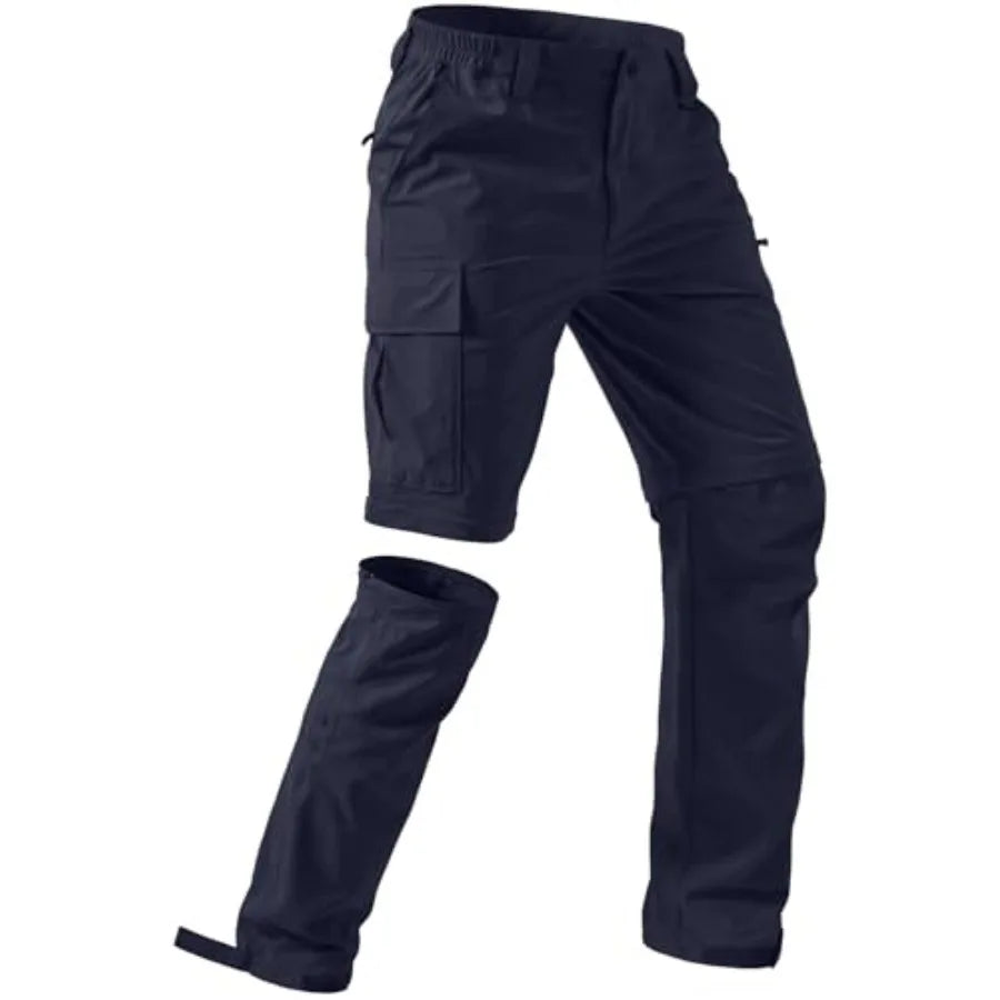 Men's Hiking Convertible Pants Quick-Dry Waterproof Lightweight Zip-Off Outdoor Stretch Cargo Work Pants