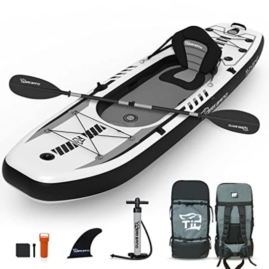Inflatable Kayak For Fishing And Touring, Pvc Material, Blue Color, Lightweight And Portable With Detachable Seat