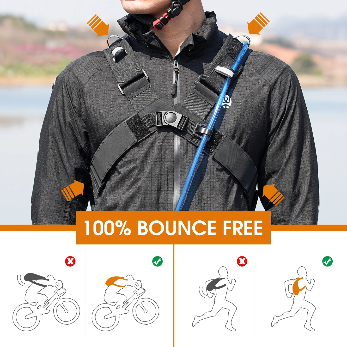 10L Cycling Hydration Backpack Ergonomic Cross Harness Climbing Hiking Outdoor Sport Travel Reflective Backpack