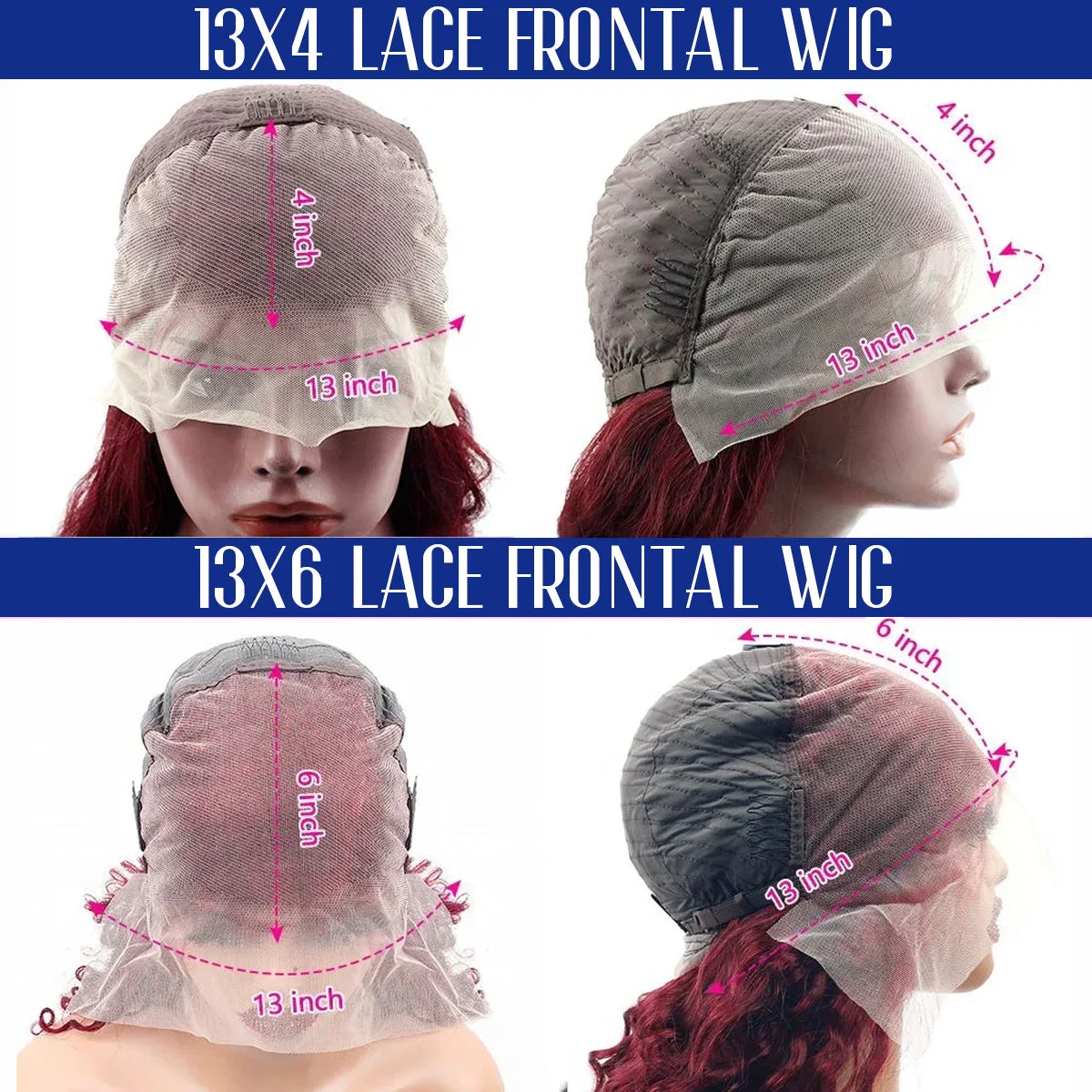 Halloween Wig Long Anime Cosplay Body Wave Wine Red Burgundy 99J Human Hair Wigs 200% Density 40 Inches 13x6 13x4 HD Transparent Lace Frontal Wig Brazilian Hair For Women Pre Plucked