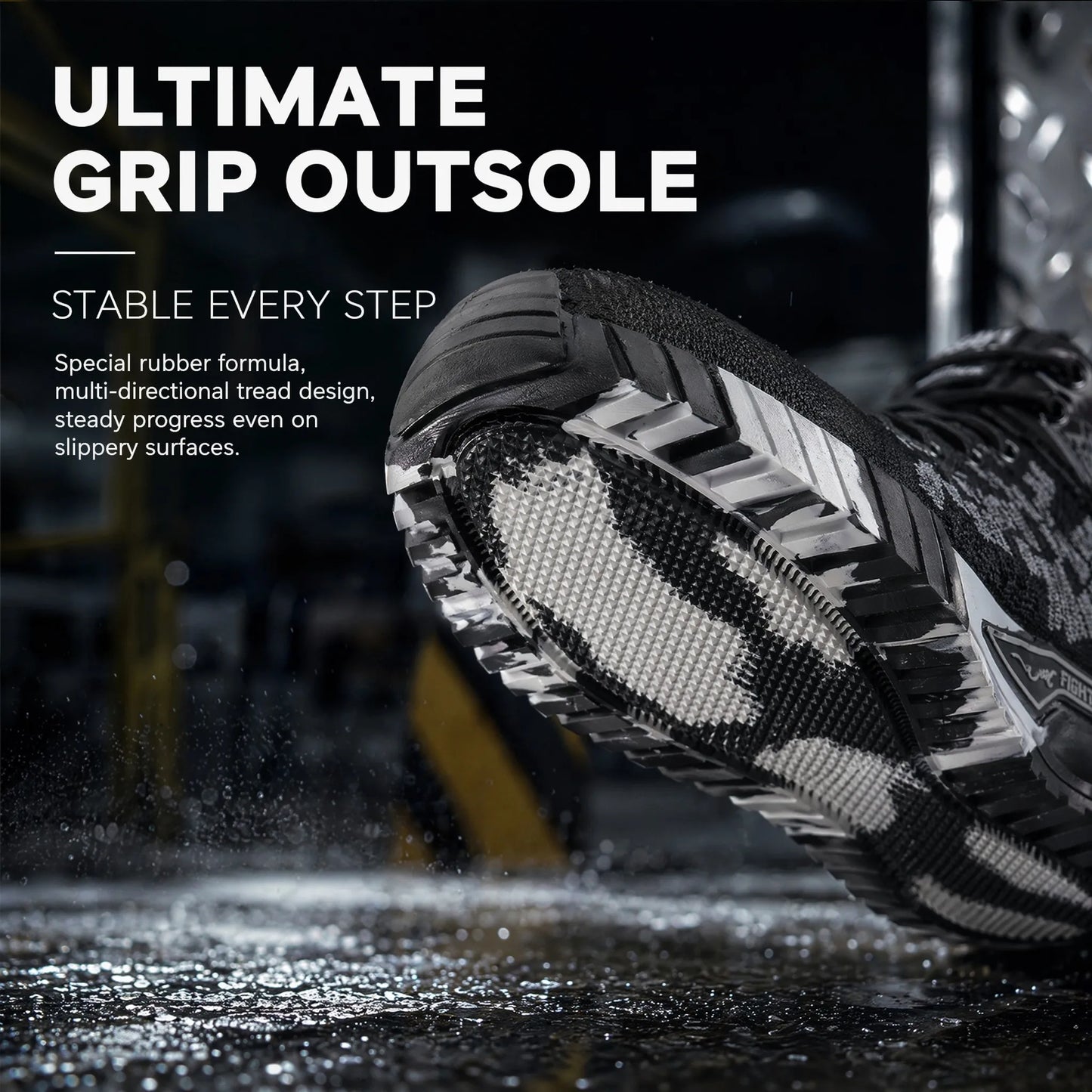 Breathable Camo Men Indestructible Steel Toe Construction Work Boots Anti-smash Stab-resistant Safety Shoes Biker Botas Para Hombre