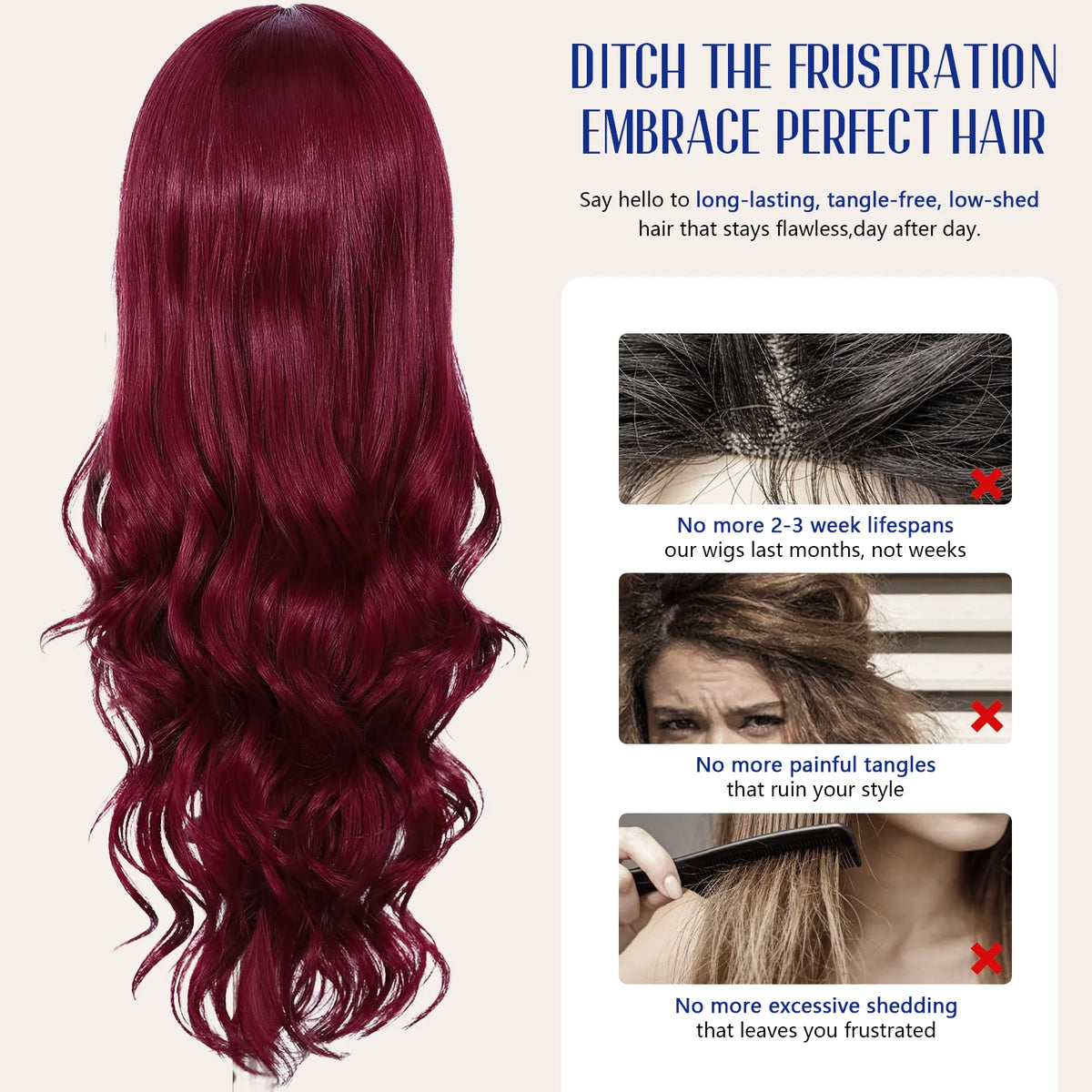Halloween Wig Long Anime Cosplay Body Wave Wine Red Burgundy 99J Human Hair Wigs 200% Density 40 Inches 13x6 13x4 HD Transparent Lace Frontal Wig Brazilian Hair For Women Pre Plucked
