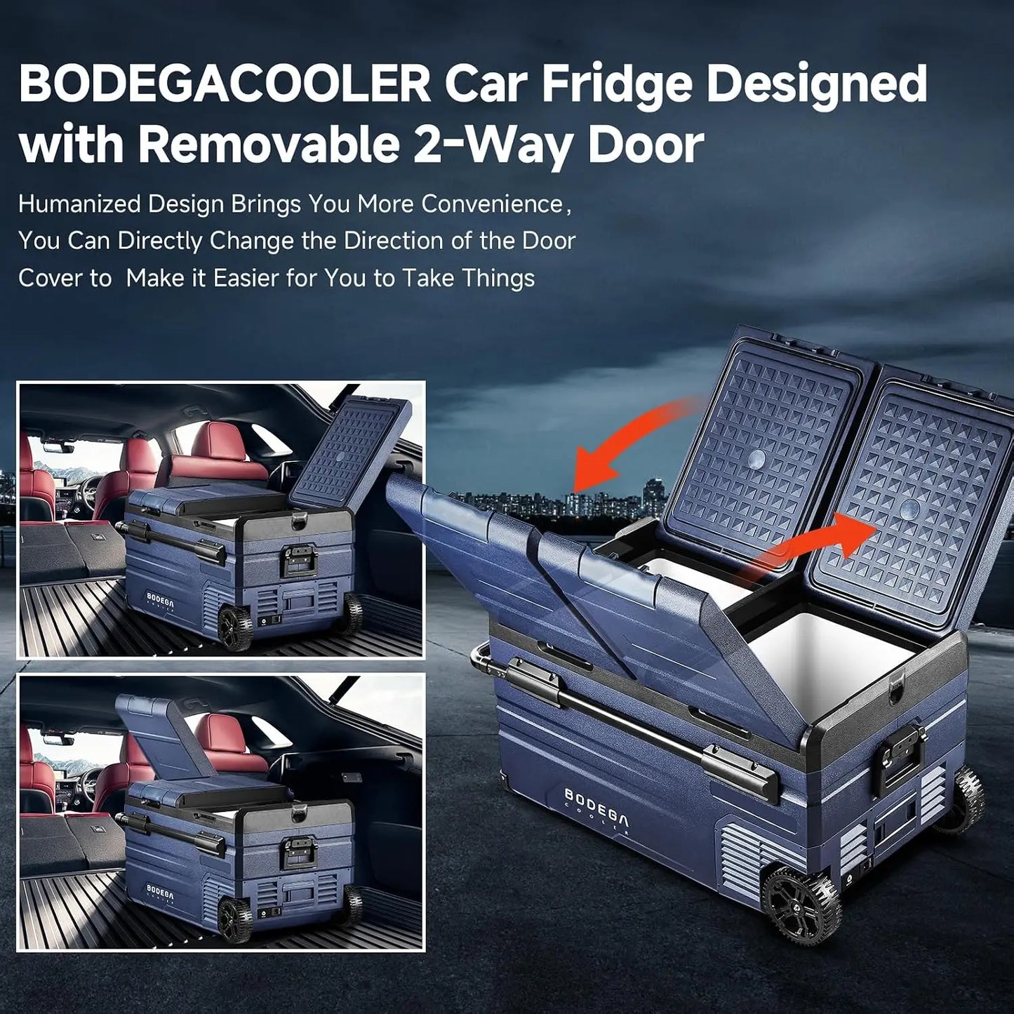 COOLER 12V Car Refrigerator,80QT Dual Zone Portable Refrigerator and Freezer with App Control, Electric Cooler for,