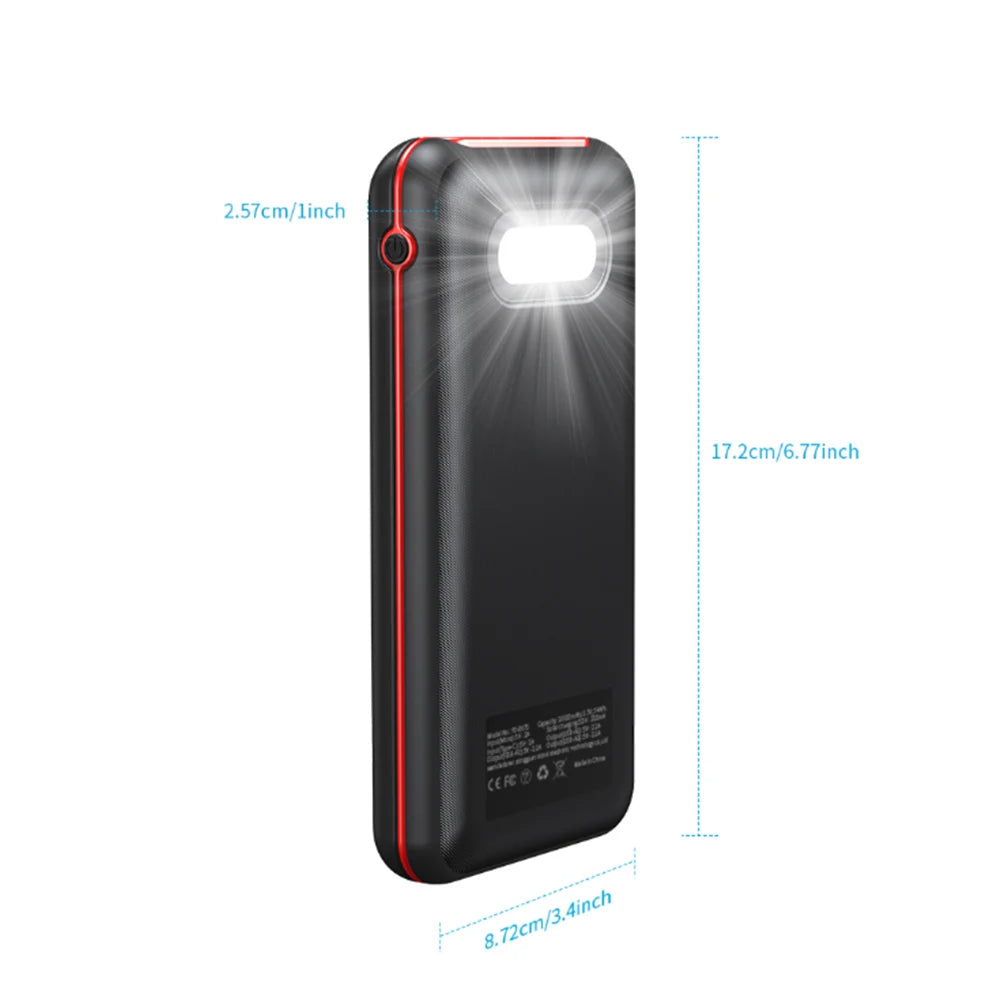 30000mAh Solar Power Bank,3 USB ports,Portable Solar Charger External Battery Bank,LED Flashlight, Camping,Travel & Emergency Use
