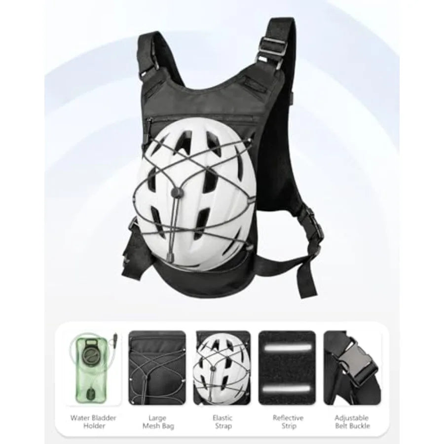Running Vest with 2L Water Bladder Lightweight Chest Pack Hydration Backpack with Gear Holder Reflective Chest Rig for Men Women