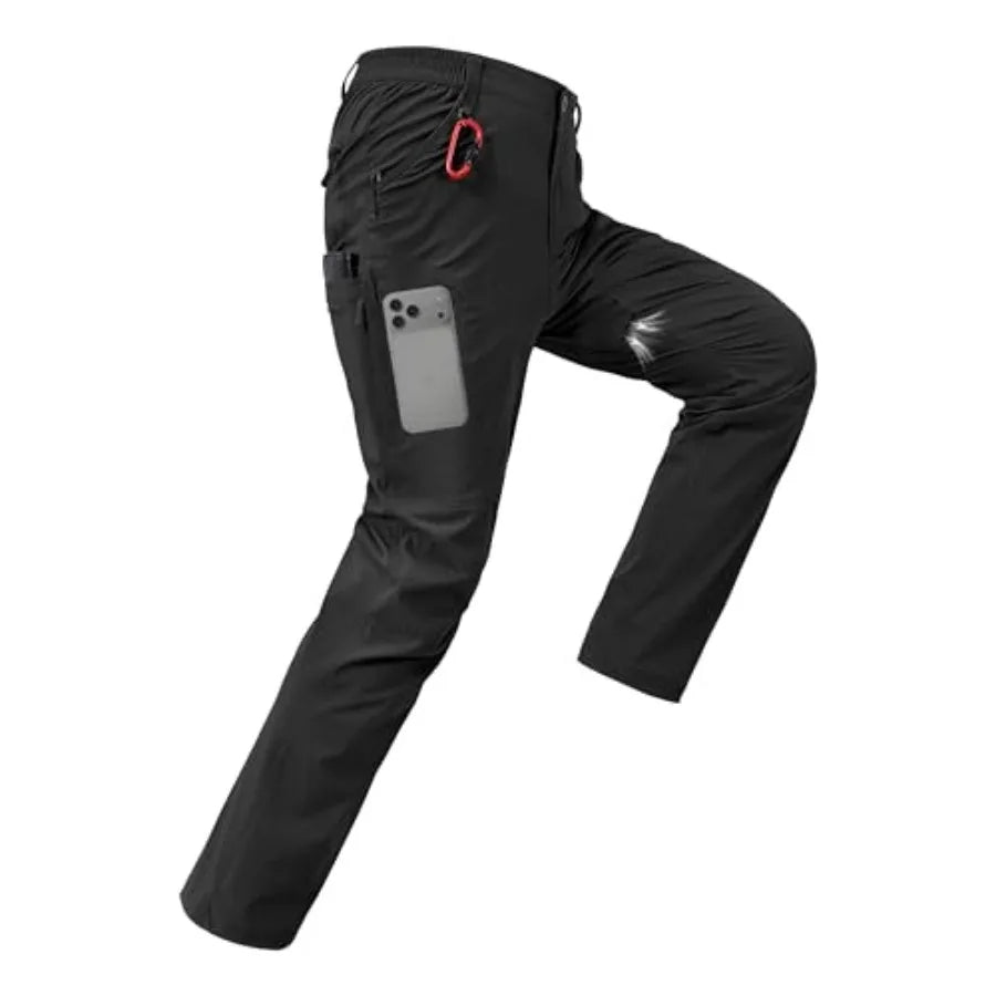CNBQDD Mens Hiking Pants Quick Dry Water Resistant Lightweight Nylon Cargo Pants Breathable Work Travel Pants with 6 Pockets