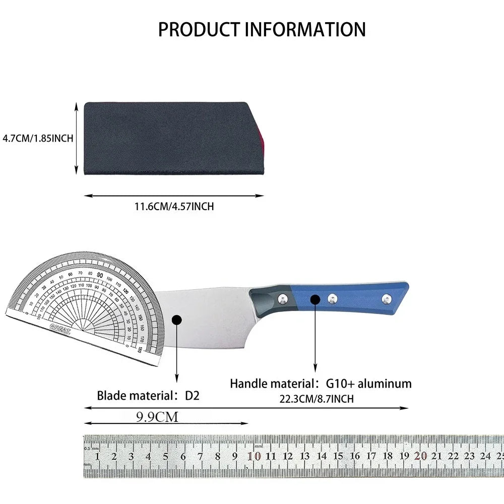 Full Tang Fixed Blade Knife, Premium G10 & Aluminum Alloy Handle, Utility Tool for Outdoor Camping Hunting and Kitchen Cutting
