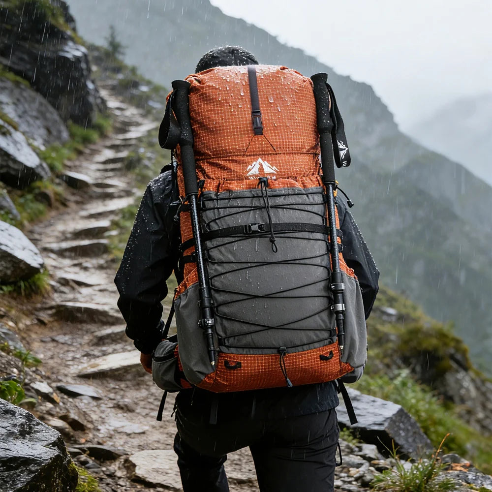 Night Cat Internal-frame Hiking Backpcack: 50L / 60L / 70L Roll Top Lightweight Travel Backpack with Rain Cover for Men Women Hiking Camping Backpacking