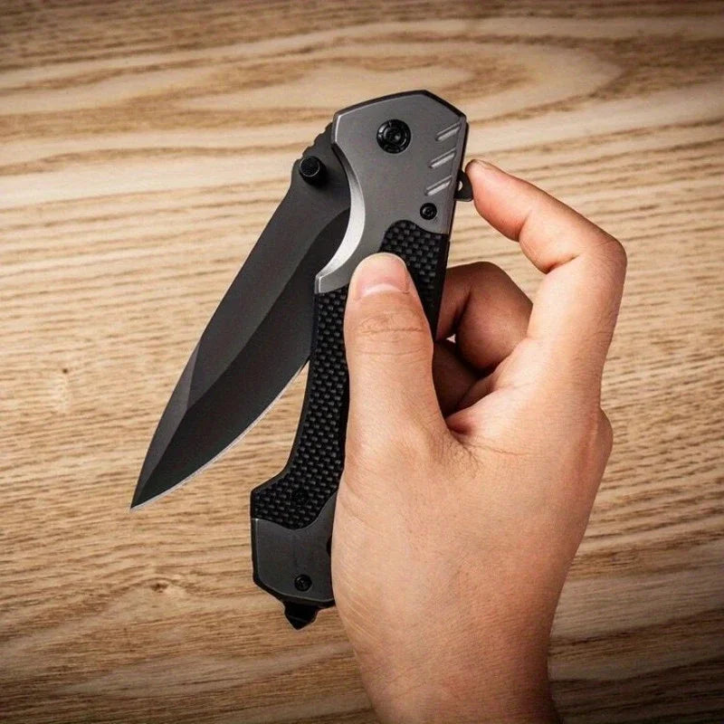Portable Folding Knife - High-Hardness Stainless Steel Tanto Point Blade, Lightweight Ergonomic EDC Tool for Camping, Hiking