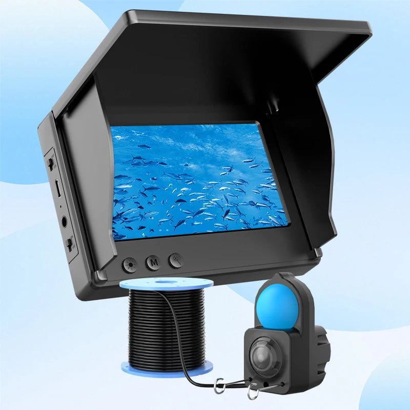 IP68 Waterproof Underwater Fishing Camera With Monitor Portable Fish Finder With Night Vision & Depth Finder HD Ice Lake Sea Boat Fishing Sonar Camera For Anglers Men