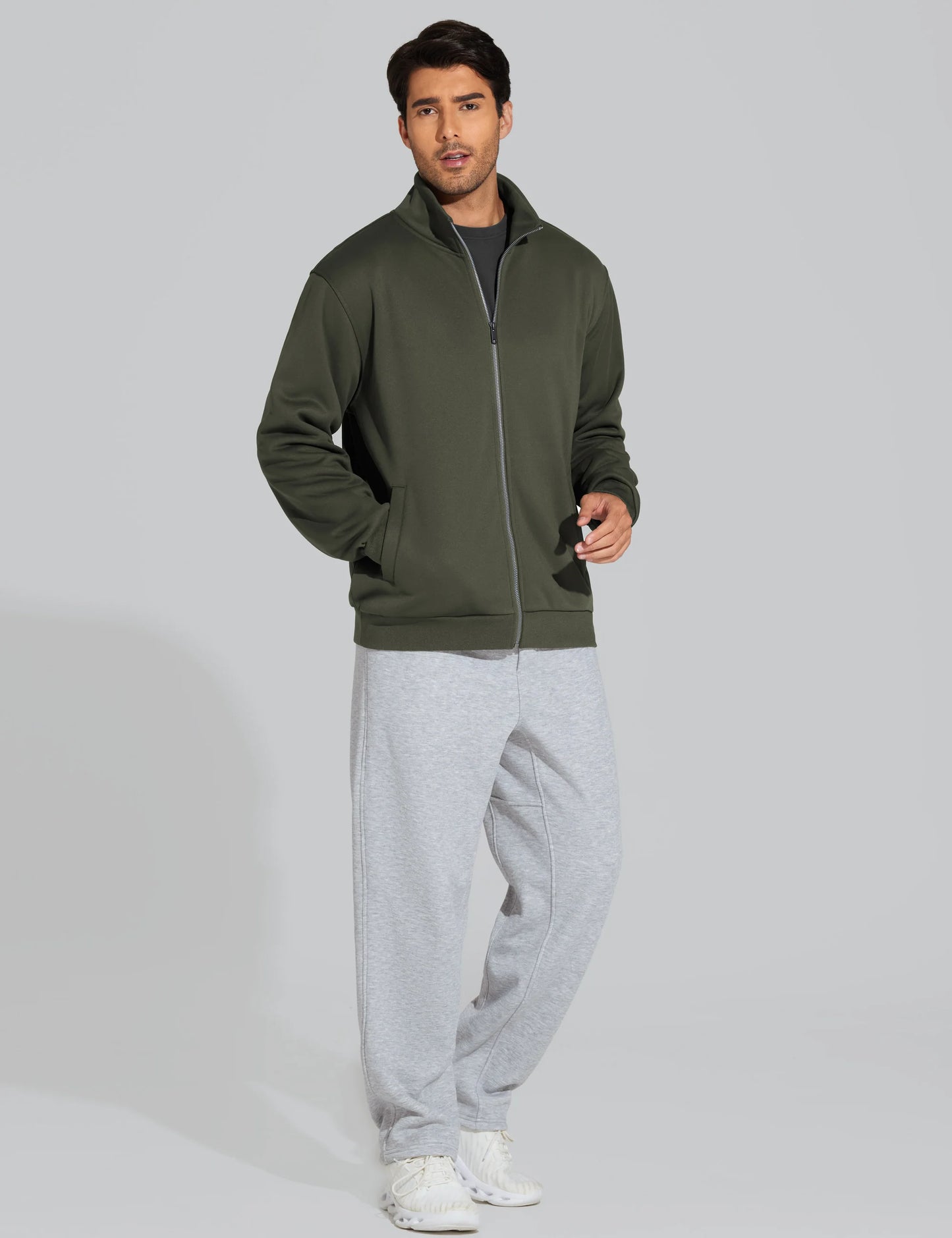 THE GYM PEOPLE Men's Baggy Sweatpants Fleece Drawstring Straight Leg Open Bottom Workout Pants with Pockets