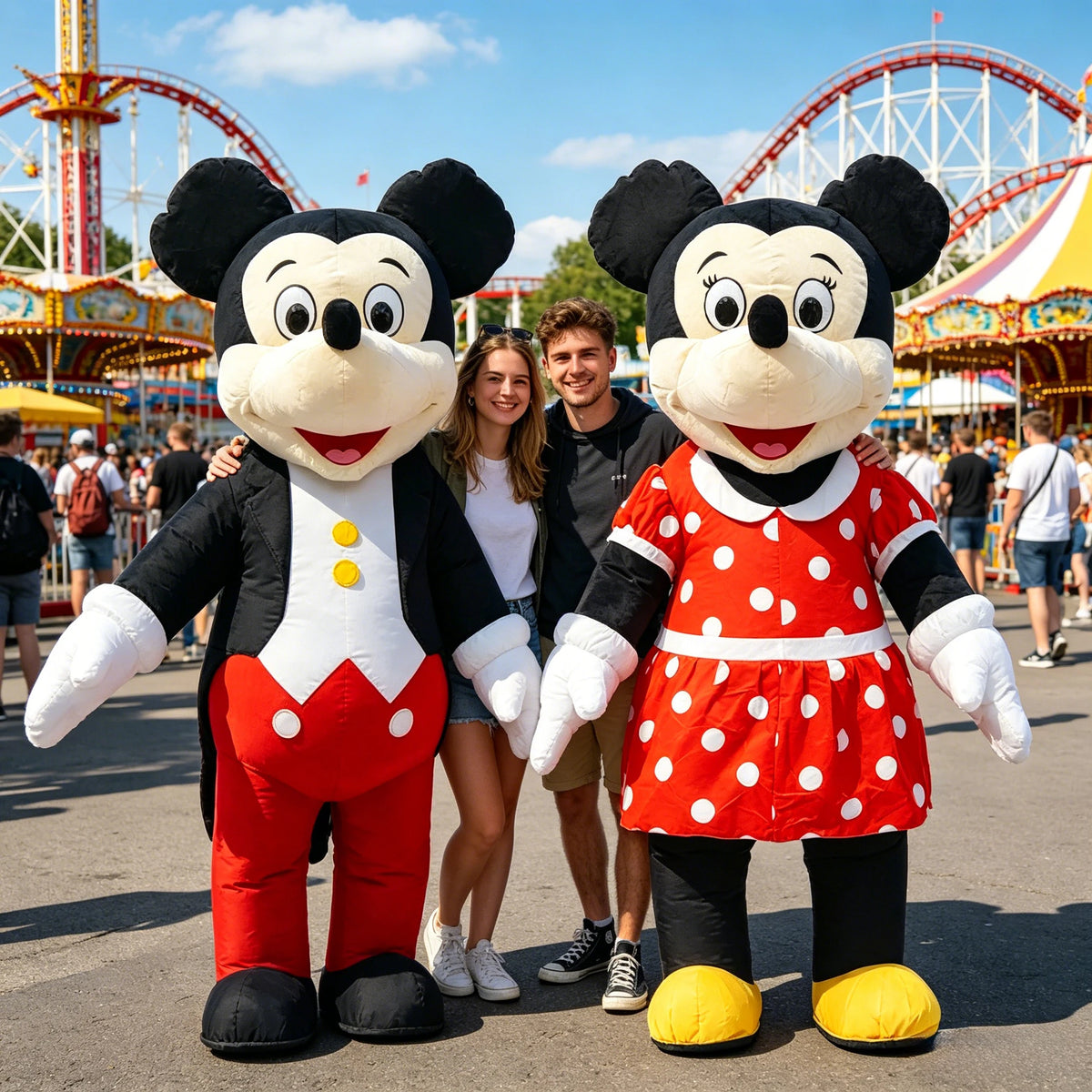 2M Cartoon Mouse Inflatable Costume Mascot Parade Adult Character Cosplay Animal Birthday Halloween Party Event Plush Set