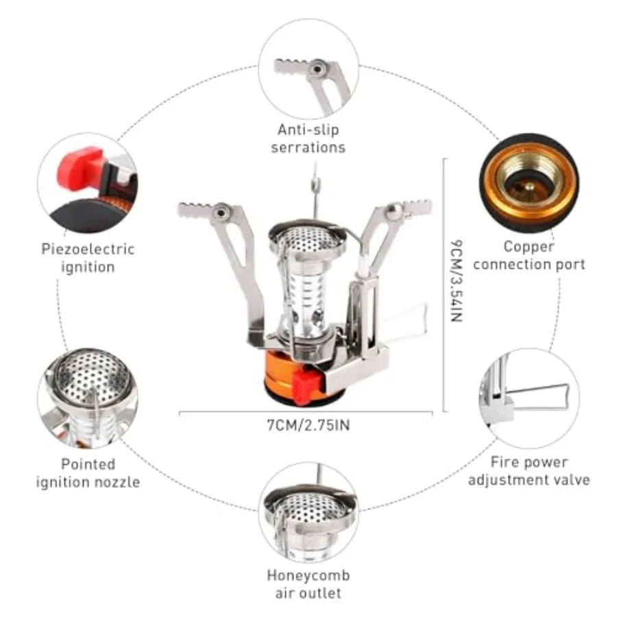 Camping Cookware Camping Cooking Set Non-Stick Pots and Pans with Kettle 2 Stainless Steel Plates 2 Water Cups 2 Sets of Knives