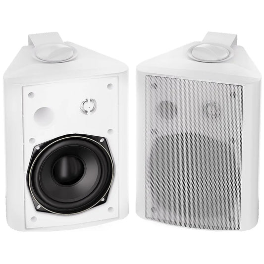 Herdio 5.25 Inches 300 Watts Indoor Outdoor Bluetooth Speakers Waterproof Wired Wall Mount System for Patio