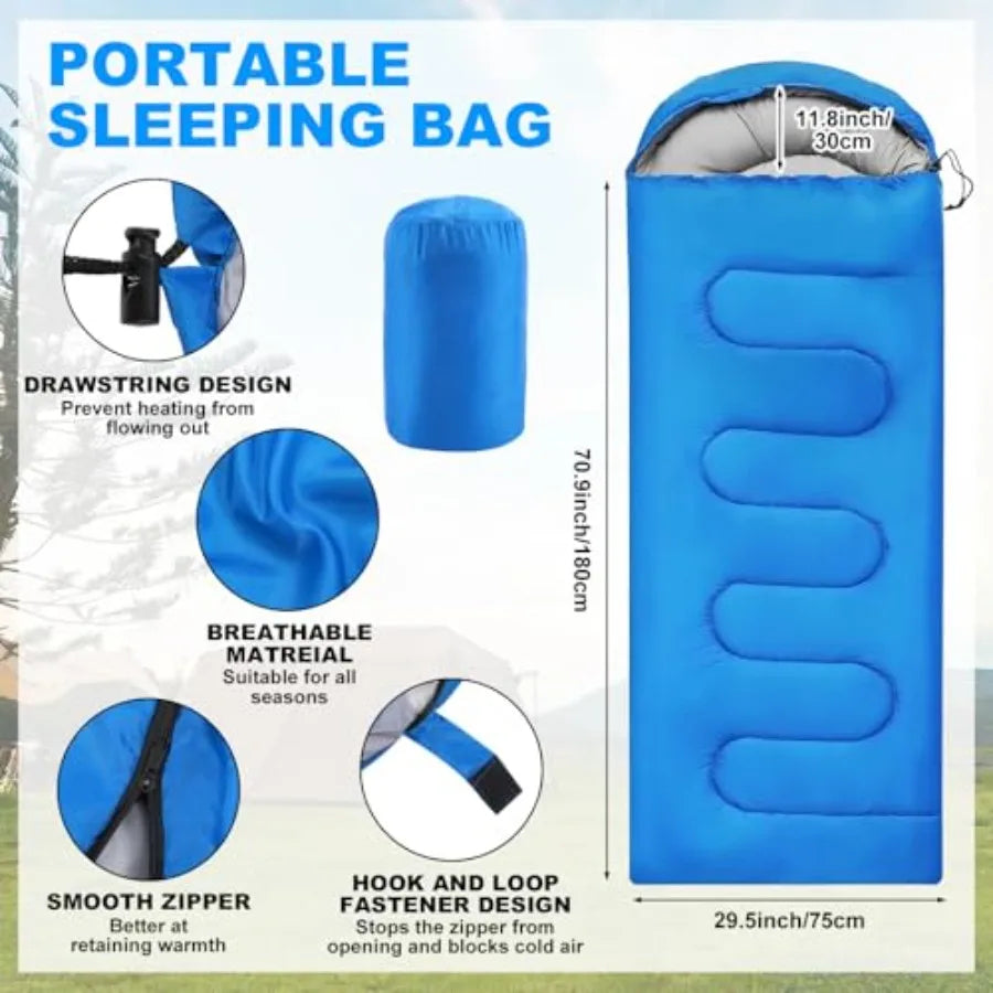 11 Pcs Camping Tent Set for Beginners Complete Outdoor Travel Gear with Tent Sleeping Bag Stainless Steel Mess Kit Waterproof T