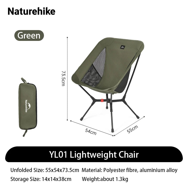 Ultralight Folding Camping Chair Aluminum Alloy Fishing Chair 200kg Load Portable Compact Backpacking Hiking Chair