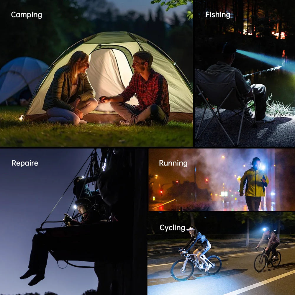 Headlamp 2100lm 18650 EDC USB C Rechargeable Flashlight SST40 LED Torch with Magnetic for Camping