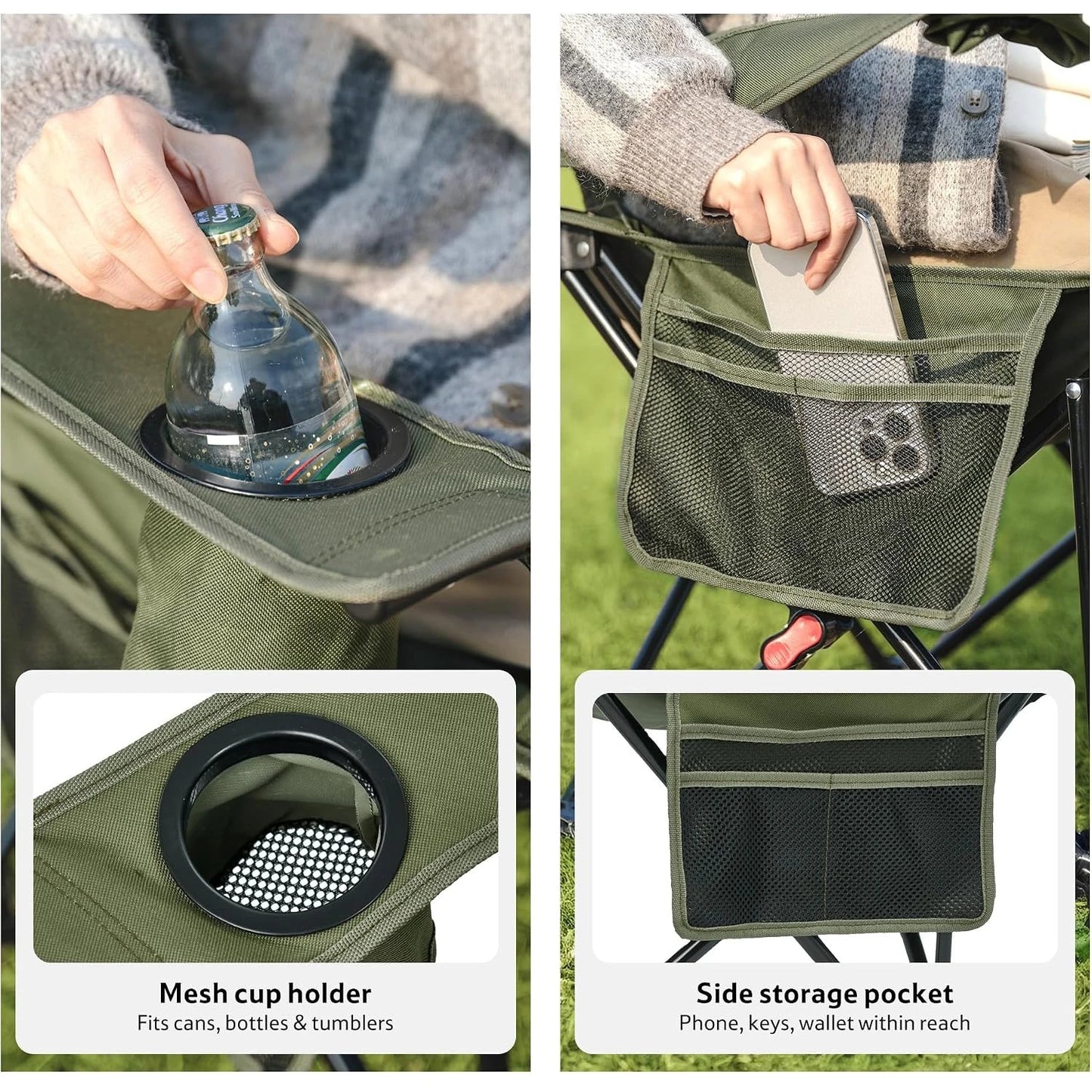 Naturehike 3-Position Adjustable Recliner Portable Folding Reclining Camping Chair with Footrest for Beach Lunch Easy Storage