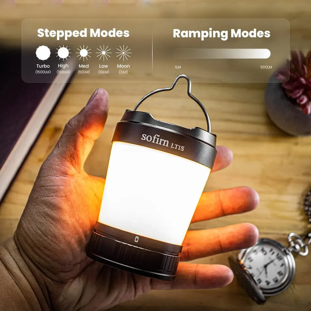 Camping Light USB C 21700 Rechargeable Powerful Torch Portable Emergency Lantern 2700K-6500K with Reverse Charging