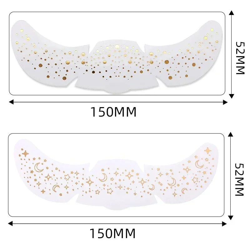 6 Sheets Hot Stamping Freckles Makeup Patches Glitter Gold Fake Freckles Temporary Tattoo Stickers for Dance Music Party Makeup