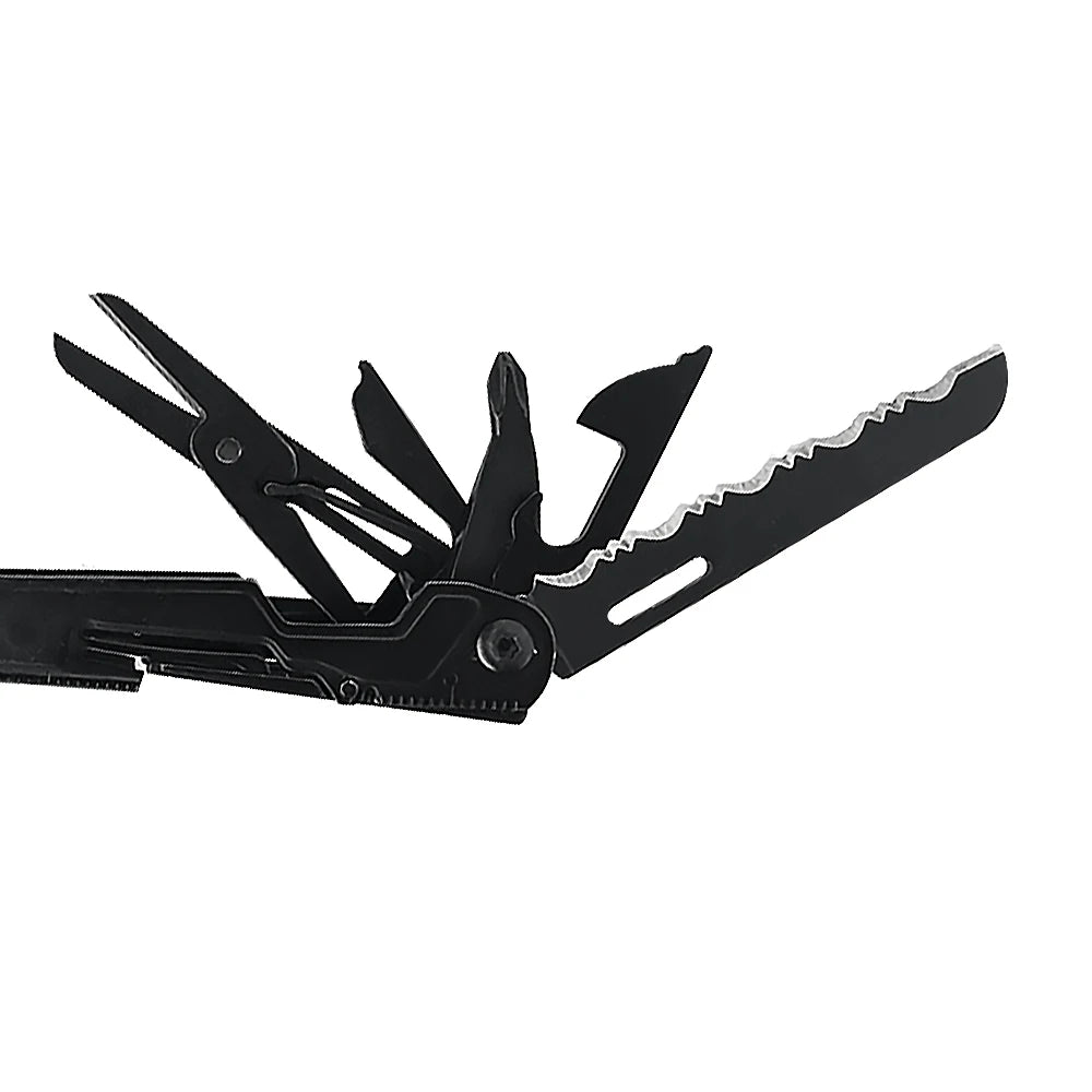 SOG 18 in 1 PowerPint Mini Multi-tool Stainless Steel Pocket EDC Multifunctional Pliers with Folding Knife Screwdrivers Scissors For Survival Fishing Hiking Cycling Travel DIY Home Emergency Repair Portable Camping Tools and