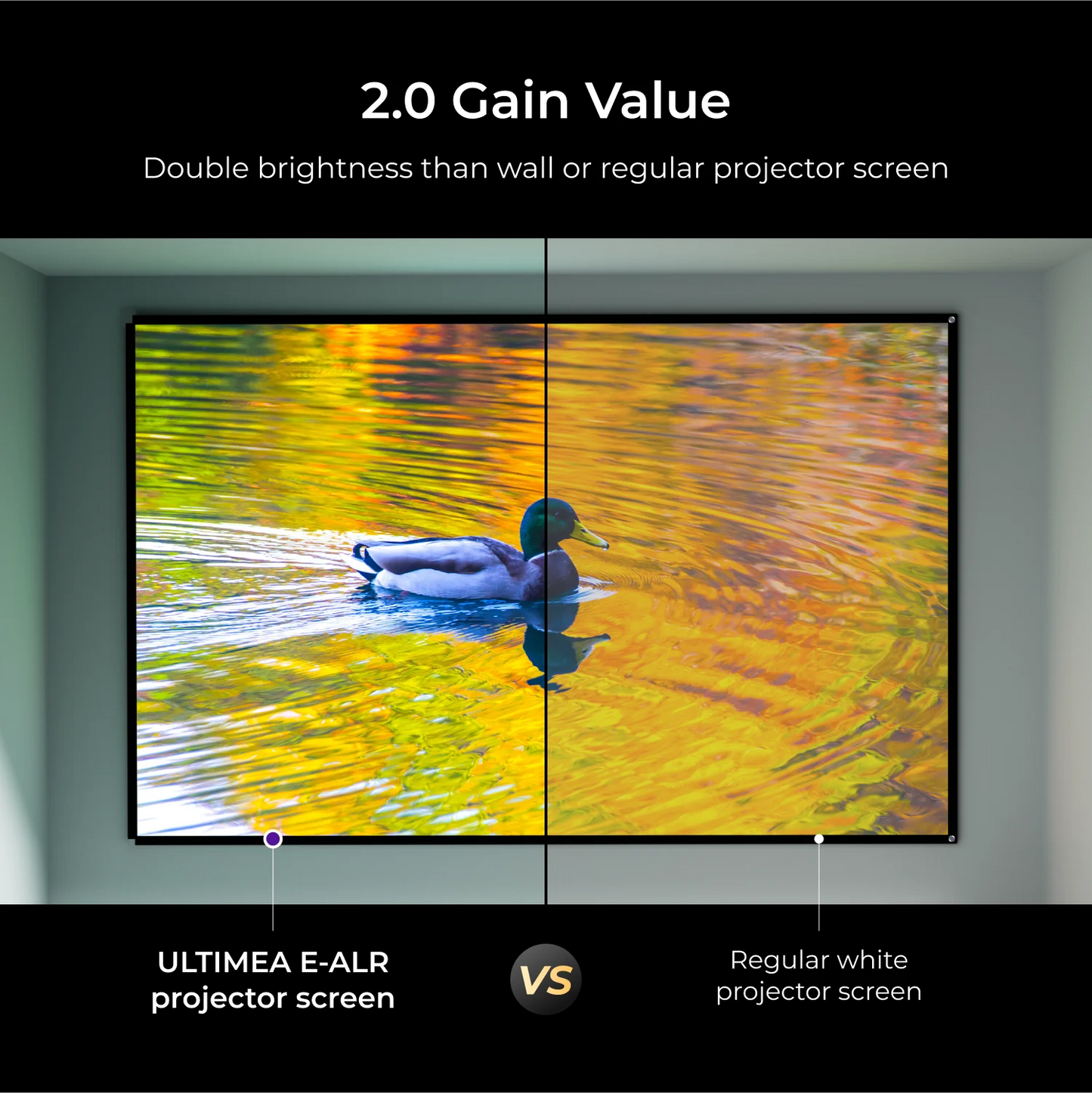 ULTIMEA 100 inch / 120 inch Photon E-ALR Portable Projection Screen 16:9 4K HD Enhanced Ambient Light-Rejecting Screen For Outdoor, Home Theater