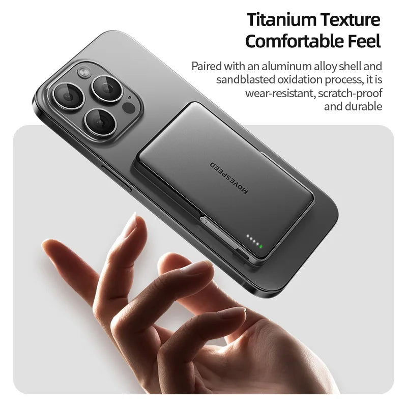 MOVESPEED S05Pro Magnetic Power Bank 5000mAh Wireless External Battery with Stand for MagSafe Powerbank for iPhone 16 15 Samsung