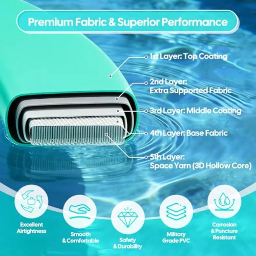 Inflatable Floating Water Hammock for Adults Large Size Round Ring Floaties Swim Deck Platform Lake Island Boat Pool Rafts Blue