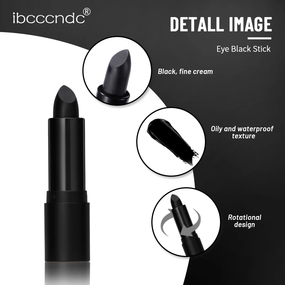 Eye Black Stick 3 Colors Halloween Face Body Paint Stick Waterproof black lipstick Football Stick Waterproof Black Party Football Face Color Game
