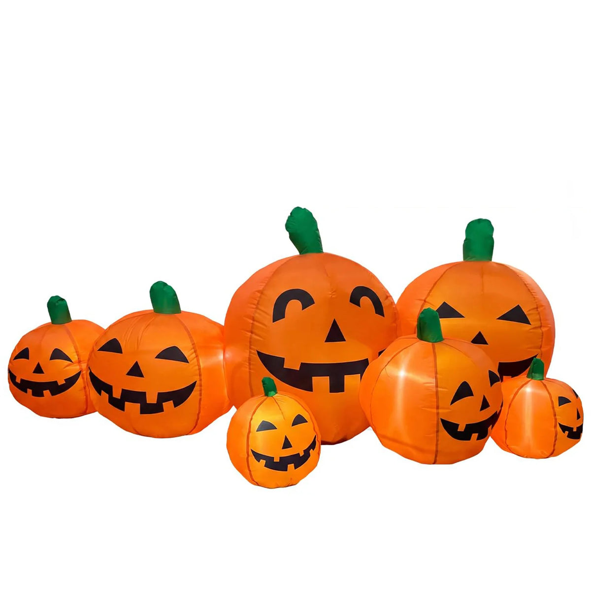 7.5FT Halloween Inflatable Pumpkin Patch With LED Lights, 7 Jack-O-Lantern Blow Up Decor For Outdoor Yard Lawn Thanksgiving Fall