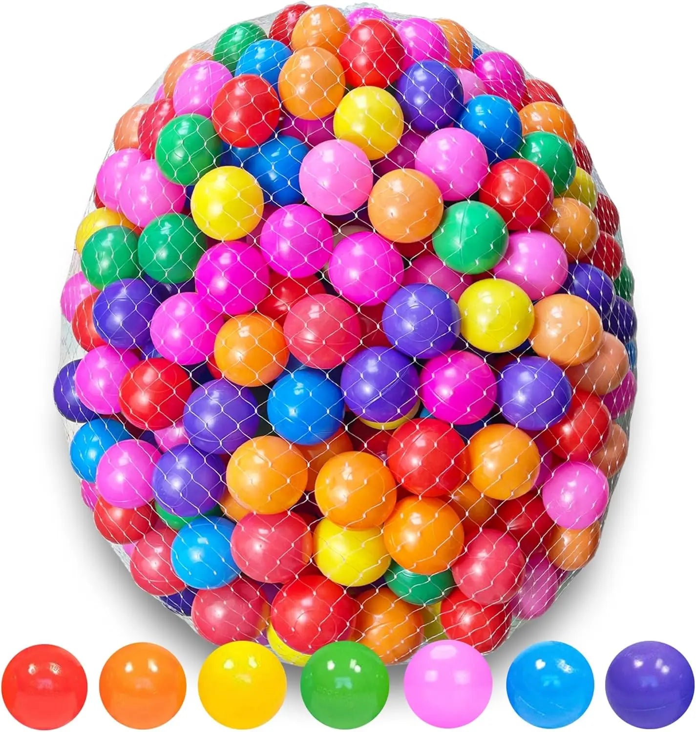 Ball Pit Balls 2000 Count for Kids, 2.2" BPA Free Non-Toxic Crush Proof Plastic Balls, 7 Bright Colors for Ball Pits, Playpen