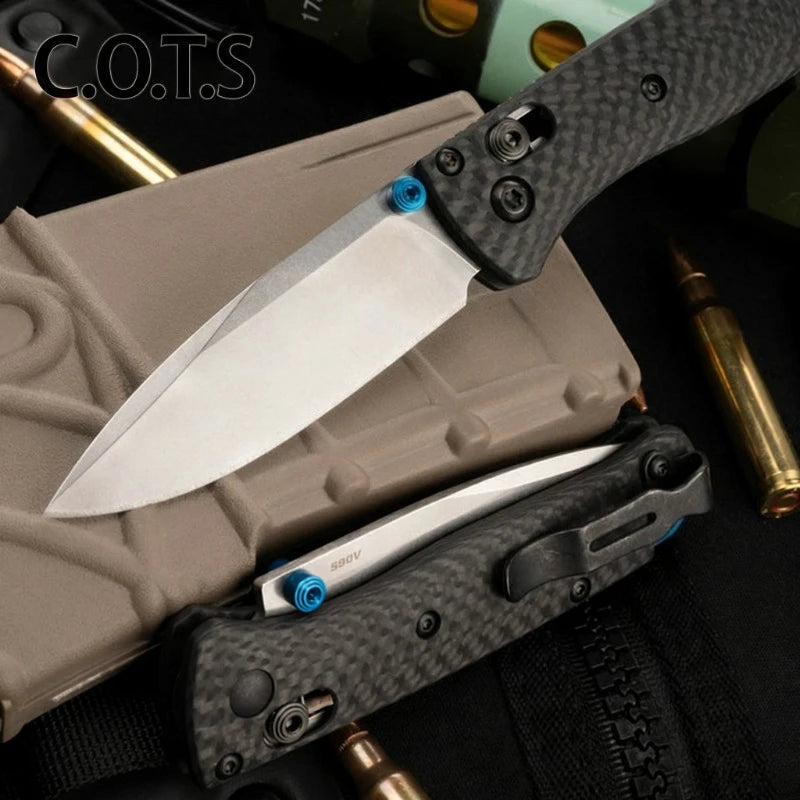 BM 535-3/533-3 Bugout AXIS Folding Knife Carbon Fiber Handles Outdoor Camping Hunting Pocket Tool with Box Christmas Gift