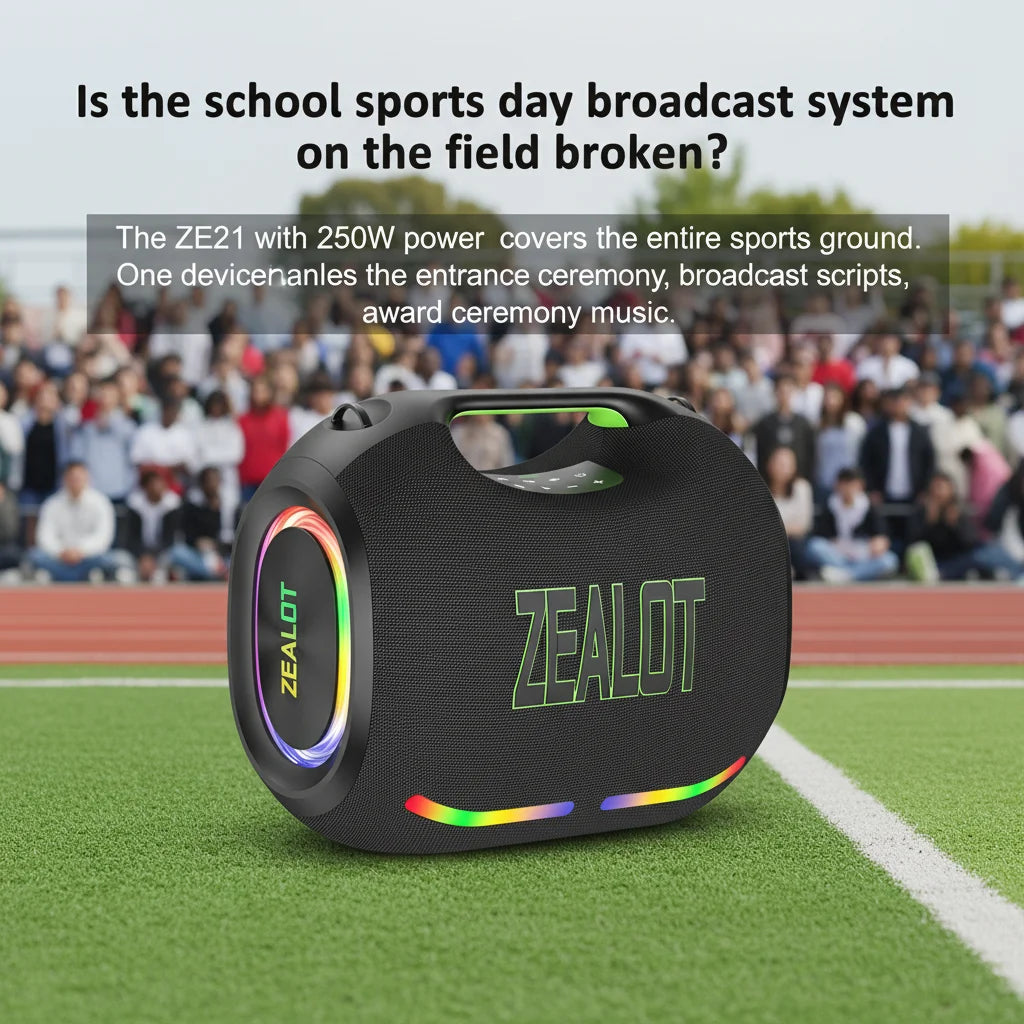 ZEALOT-ZE21 400W Big Power Wireless Bluetooth Peaker Outdoor Portable 48000mAh Long Battery With RGB Color Lights TWS Subwoofer High Volume Waterproof Bluetooth Speaker