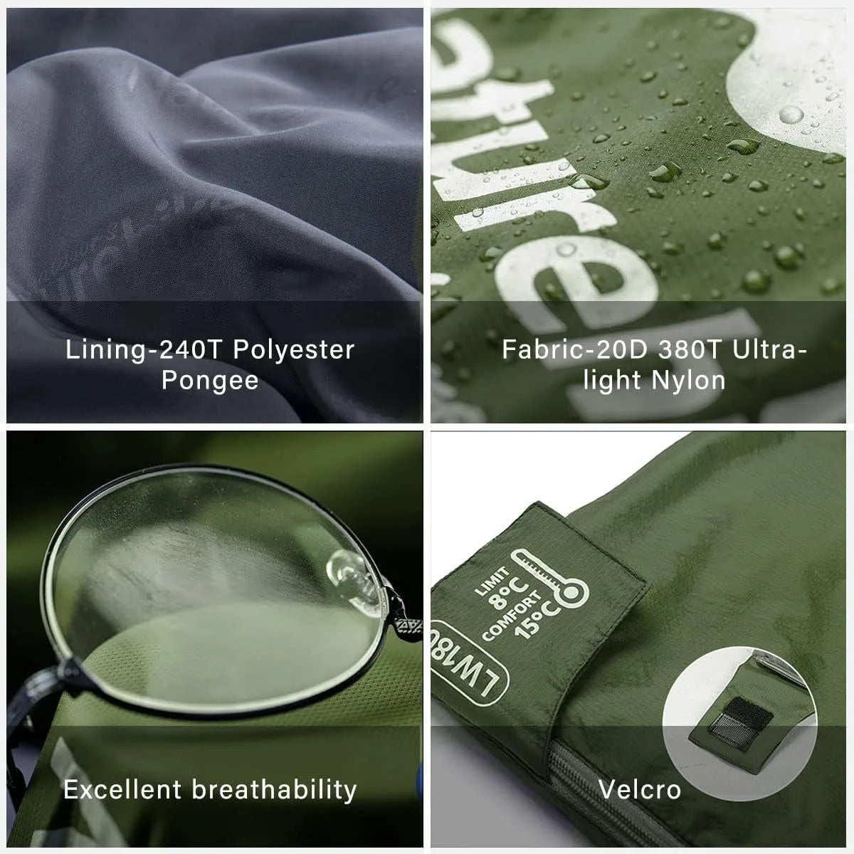 Naturehike Ultralight Sleeping Bag Large LW180 Envelope Backpacking Sleeping Bag Portable Waterproof Summer Camping Sleeping Bag