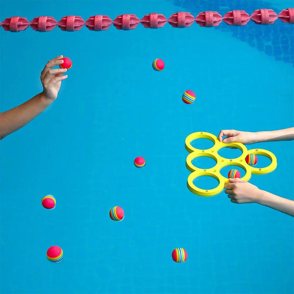 Pool Toys Games Set with 12 Balls Pool Floating Throwing Games Floating Pool Game Toy for Kids Adults Swimming Pool Water Game