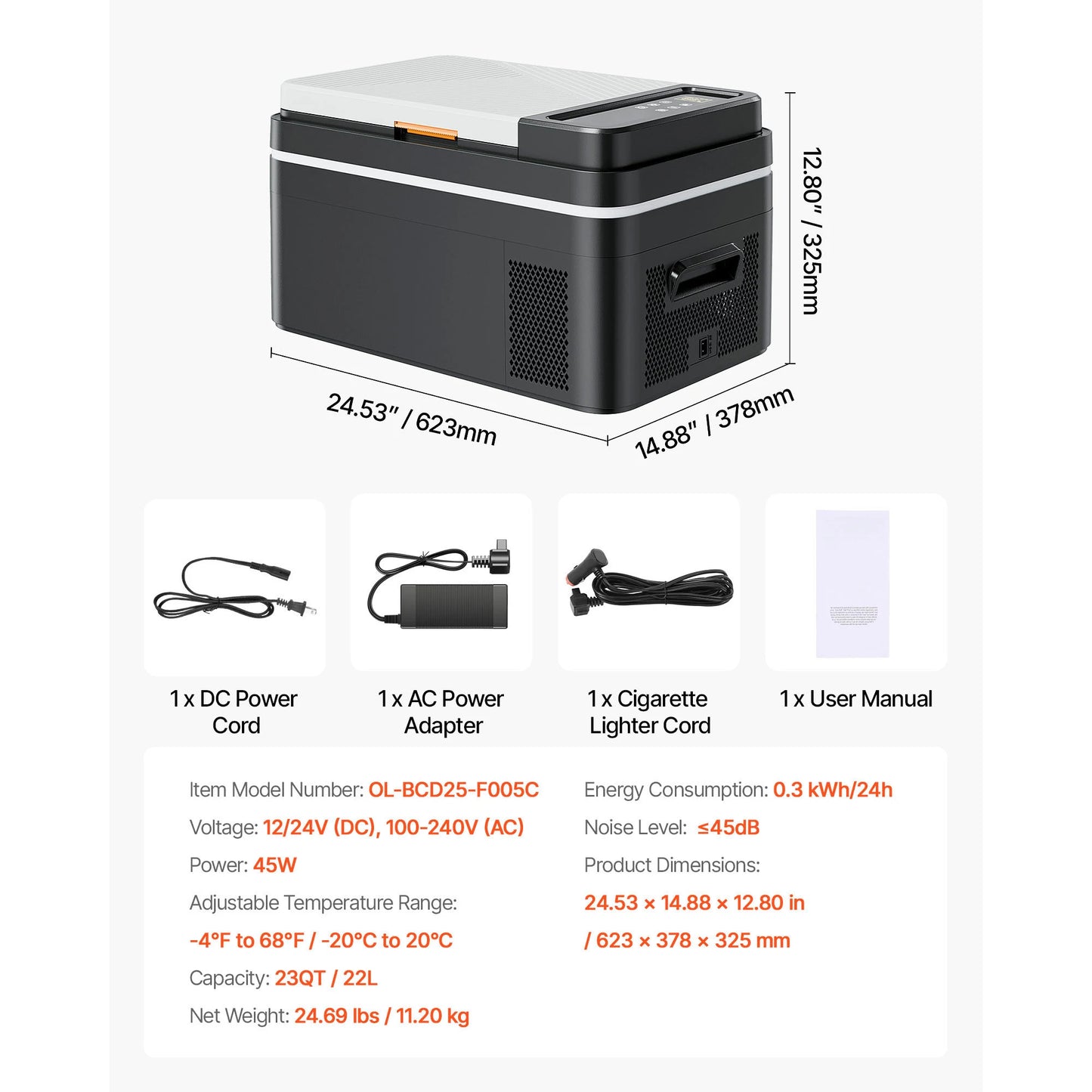 SucceBuy 15L - 55L Car Refrigerator Mini Fridge Freezer Portable Compressor Cooler DC 110-240V Ice Box for Camping RV Travel