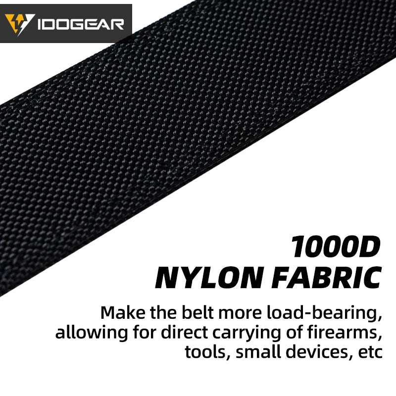 IDOGEAR Tactical 1.5" Belt Metal Buckle Adjustable IPSC USPSA IDPA Belt Rigid Heavy Duty Sturdy Ratchet Nylon Belt 3434