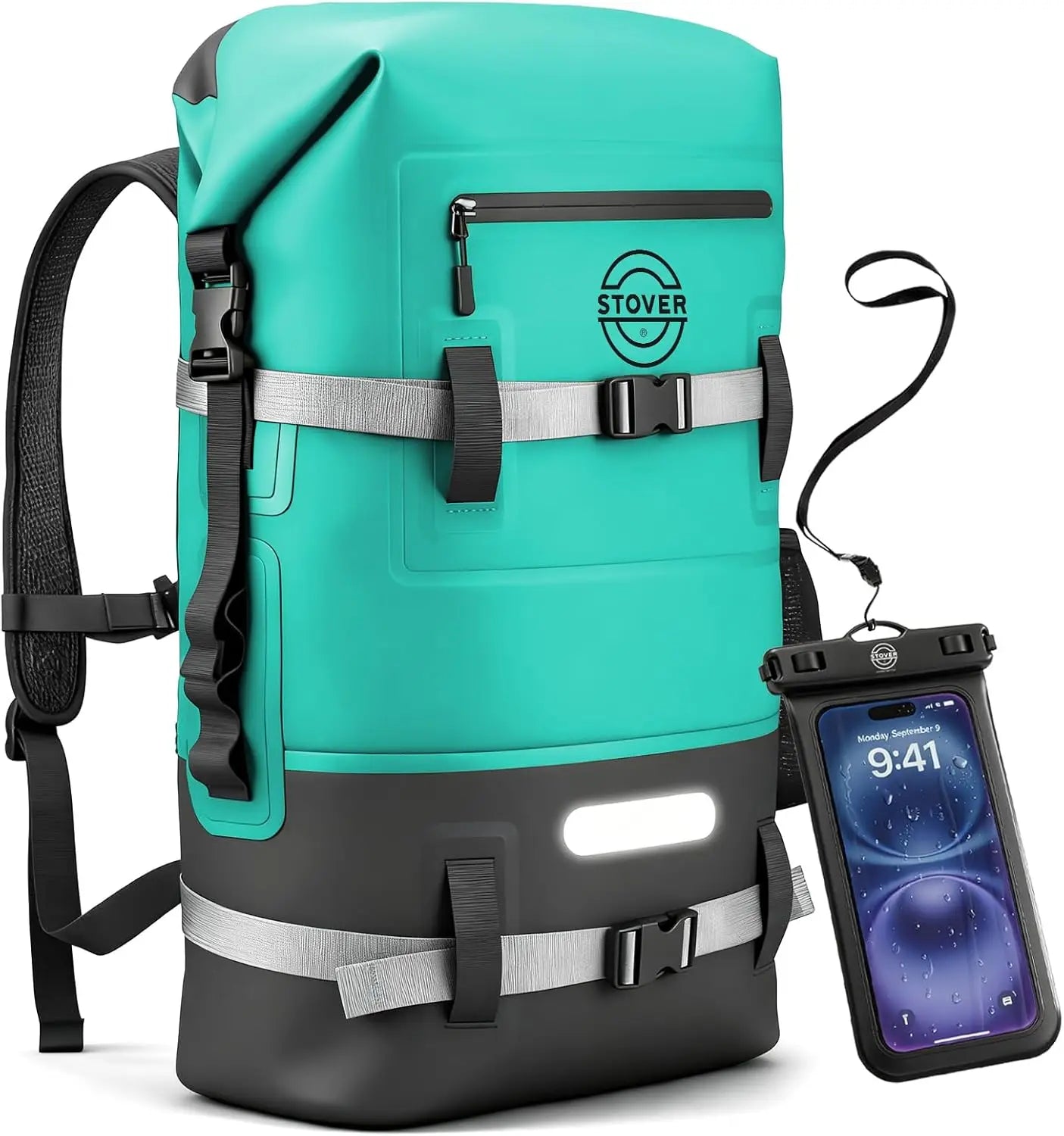 Waterproof Dry Bag 5-55L Roll-Top Backpack with Phone Case for Kayaking Hiking Camping Boating Men Women