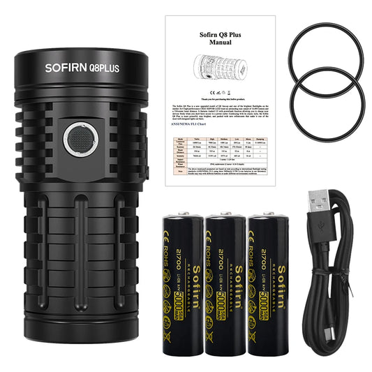 Super Powerful LED Flashlight 16000lm USB C Rechargeable 21700 Anduril 2.0 Torch XHP50B Reverse Charging