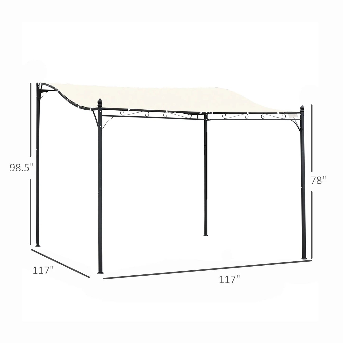 10' X 10' Steel Outdoor Pergola Gazebo Patio Canopy Backyard Pool Deck Garden