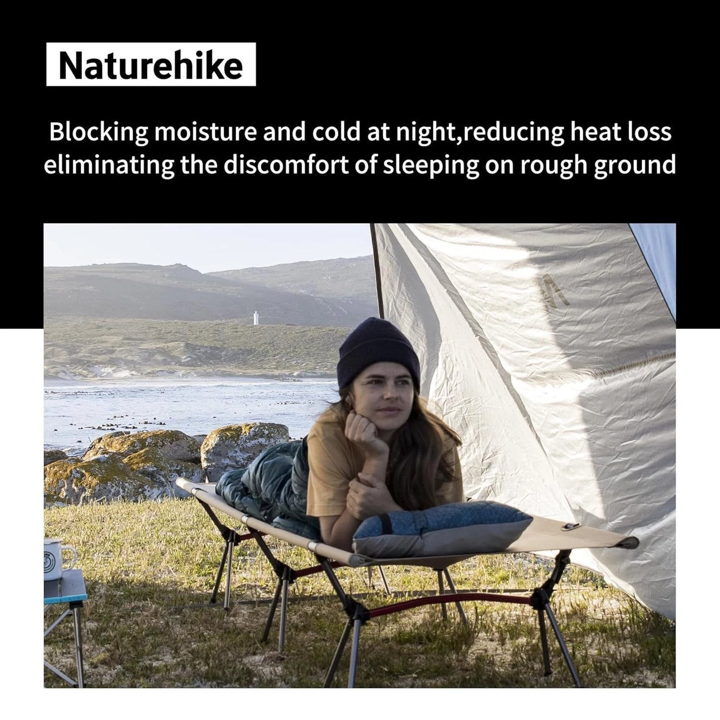 Folding Camping Cot Portable Height Adjustable Ultralight Backpacking Cot Tent Travel Outdoor Camp Single Bed