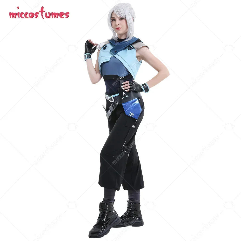 Miccostumes Black Cosplay Costume Unisex Sportswear Outfits with Belts Gloves